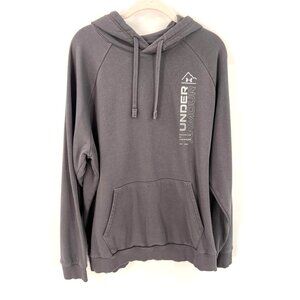 Under Armour Mens Rival Fleece Wordmark Long-Sleeve Hoodie Size Large Grey